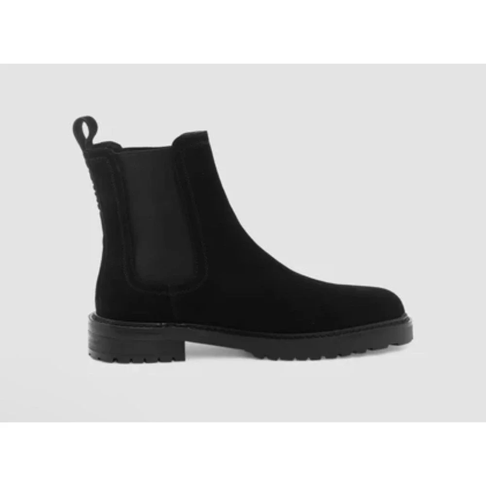 Saint Morta Mens 11 Suede Chelsea Boots Black Lug Sole Ankle Streetwear Pull‎ On